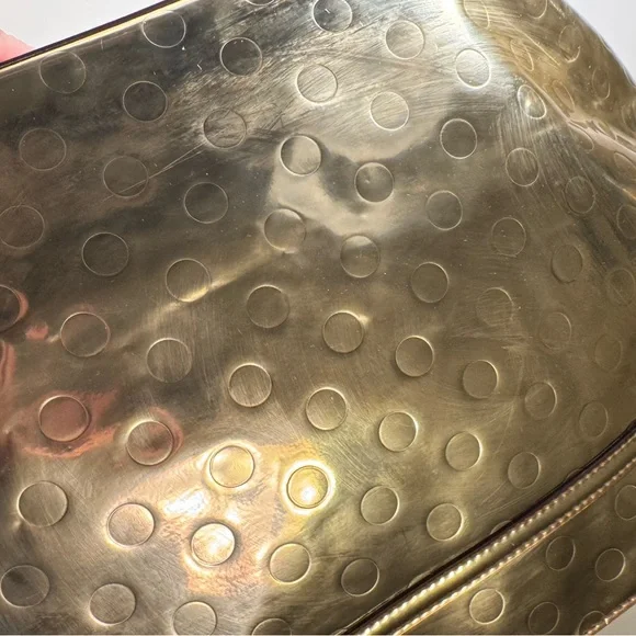 Retro Kate Spade New York Gold Metallic Tote Bag Purse RARE Handbag - Picture 9 of 16